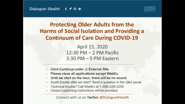 Protecting Older Adults from the Harms of Social Isolation and Providing a Continuum of Care During COVID19